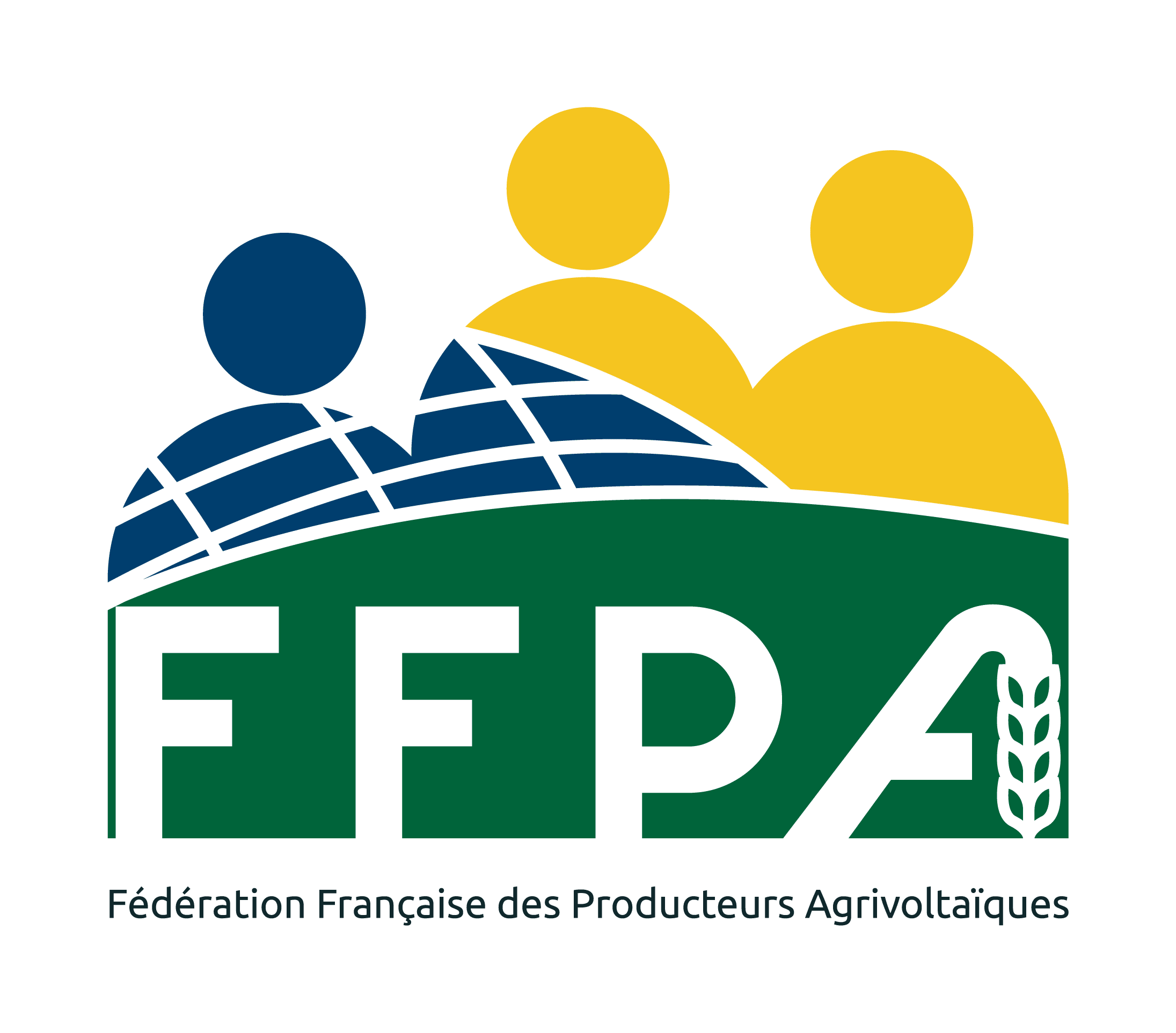 The logo of the French Federation of Agrivoltaic Producers features two stylised figures above a green field.